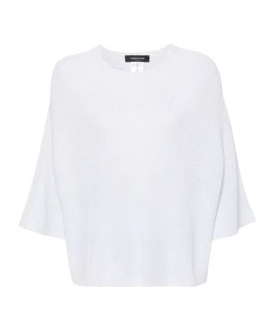 Fabiana Filippi Light Grey Metallic Knit Sweater In White