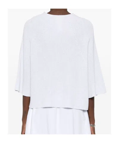 Fabiana Filippi Light Grey Metallic Knit Sweater In White