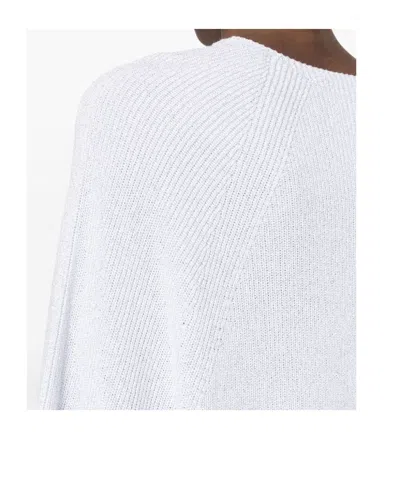 Fabiana Filippi Light Grey Metallic Knit Sweater In White