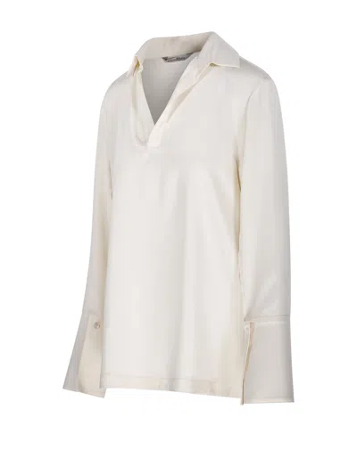 Max Mara Stretch Silk Cady Blouse