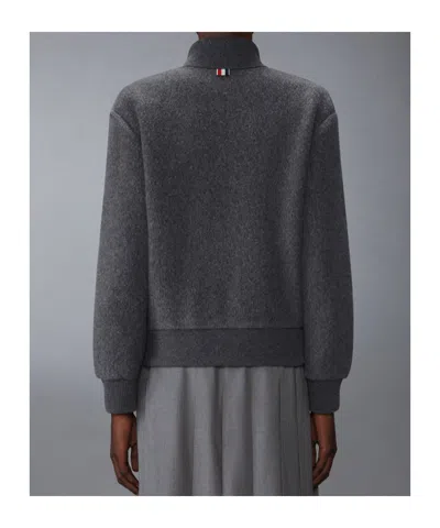 Thom Browne Wool Bomber Jacket With Minimalist Design And Tricolor Detail
