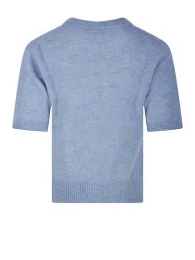 Ganni Maglione In Misto Alpaca Azzurro  Donna In Blue