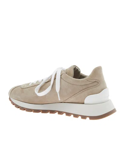 Brunello Cucinelli Suede Sneakers With Iconic Jewel Application