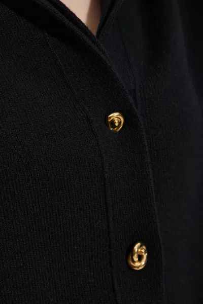 Bottega Veneta Wool Cardigan Gold-tone Buttons In Black