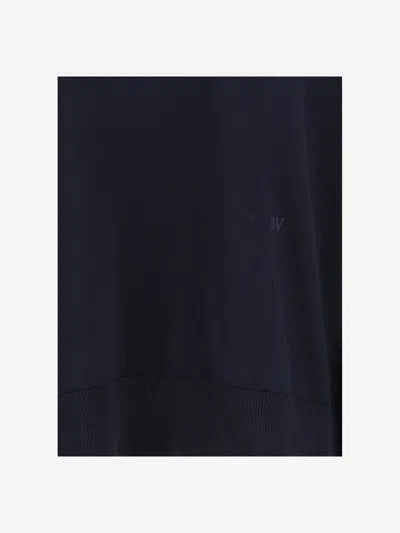 Bottega Veneta Dark Blue Turtleneck Wool Sweater In Black