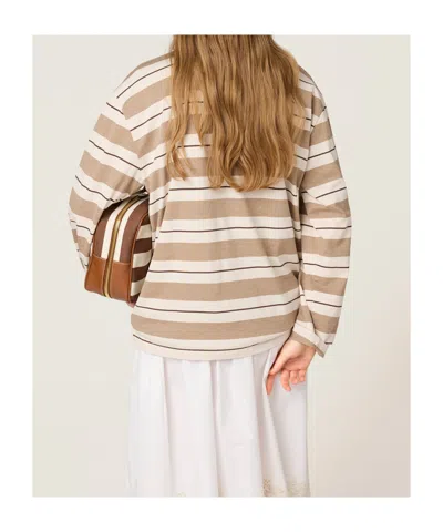 Miu Miu Embroidered Cotton Polo Shirt In Neutral