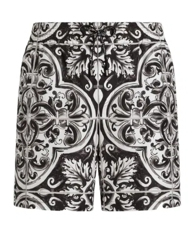Dolce & Gabbana Printed Bermuda Style Shorts With Elastic Waist
