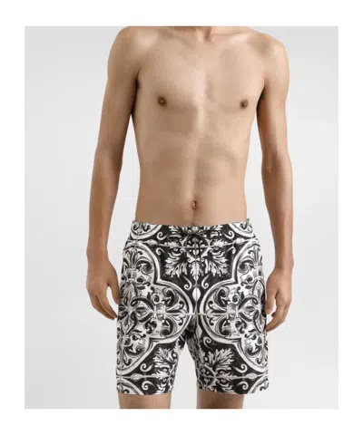 Dolce & Gabbana Printed Bermuda Style Shorts With Elastic Waist