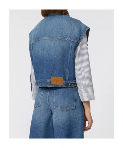 Weekend Max Mara Max Mara Weekend Denim-inspired Vest With Cropped Waist In Pure Cotton