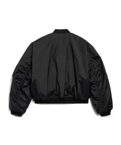 Balenciaga Black Nylon Uniform Merch Large Fit Bomber In Black