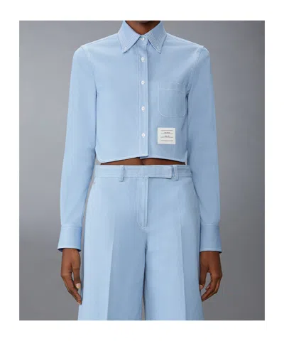 Thom Browne Denim Shirt Shirt And Blouse Light Blue