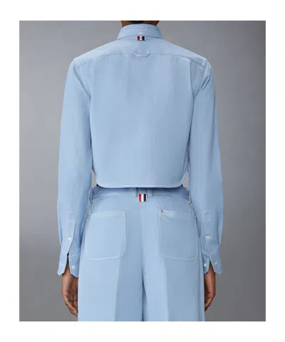 Thom Browne Denim Shirt Shirt And Blouse Light Blue