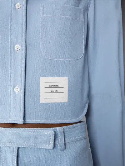 Thom Browne Denim Shirt Shirt And Blouse Light Blue