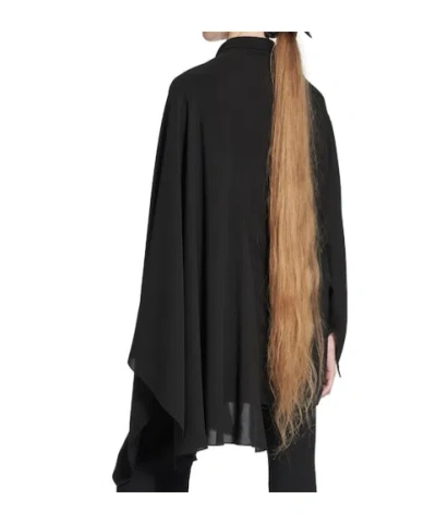 Balenciaga Black Georgette Scarf Blouse In Black