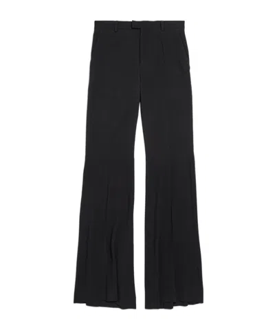 Balenciaga Tailored Flared Pants With Clean Waistband In Black