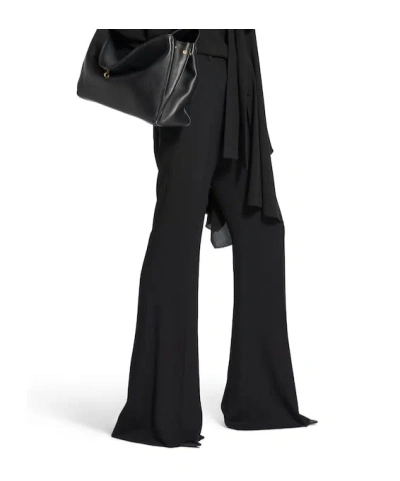 Balenciaga Tailored Flared Pants With Clean Waistband In Black