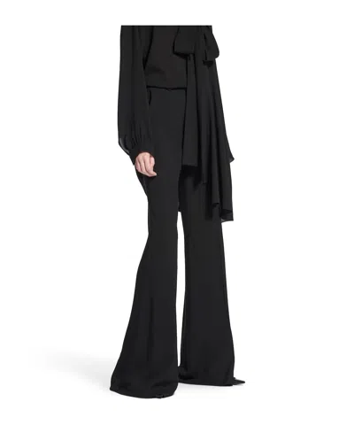 Balenciaga Tailored Flared Pants With Clean Waistband In Black