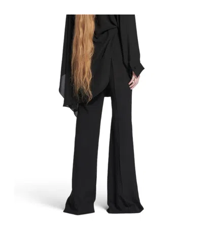 Balenciaga Tailored Flared Pants With Clean Waistband In Black
