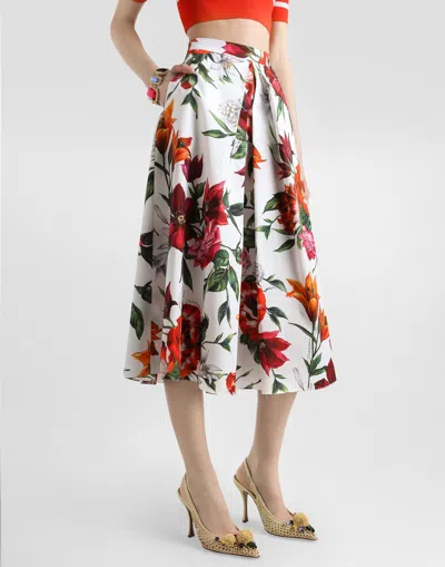Dolce & Gabbana Printed Cotton Midi Skirt