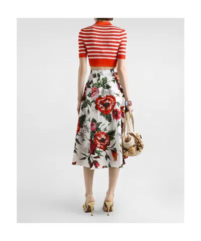 Dolce & Gabbana Printed Cotton Midi Skirt