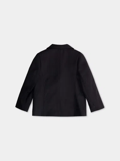 Balmain Lapel Long Sleeve Jacket In Black
