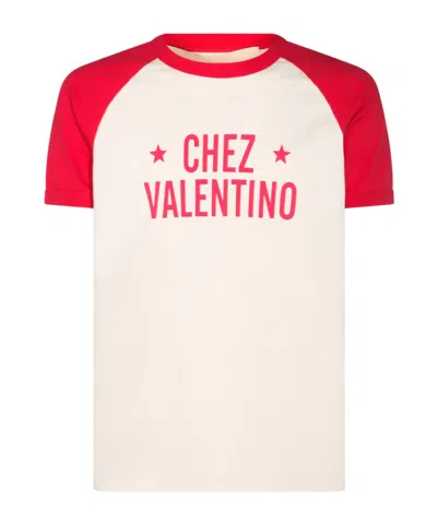 Valentino Short Sleeves Graphic Print In Neutral