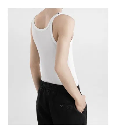Dolce & Gabbana Dg White Cotton Tank Top