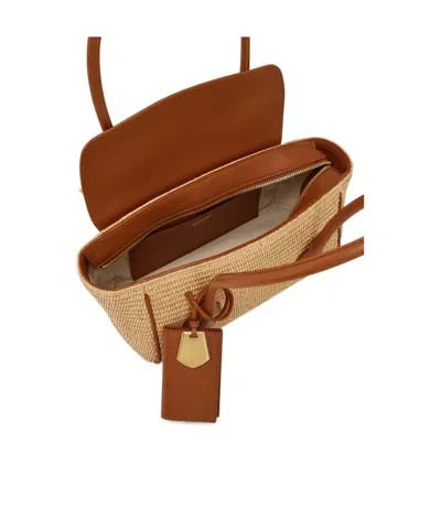 Ferragamo Florence Brown Shoulder Bag With Embossed Logo Lettering On The Front And Pendant With Logo On The F