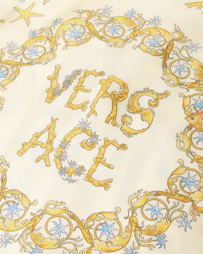 Versace Multicolor Bowling Shirt With Cuban Collar And All-over Underwater Barocco Print In Multi