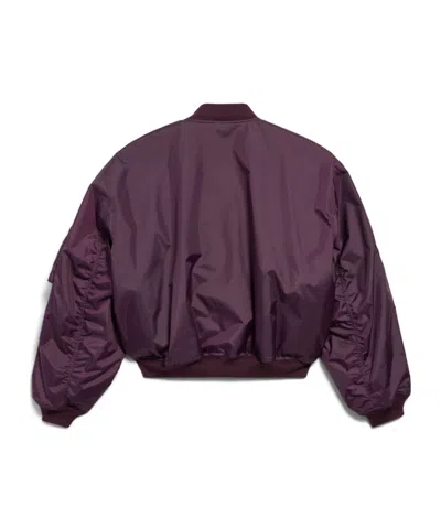 Balenciaga Bomber Jacket Large Fit In Dark Purple In Brown