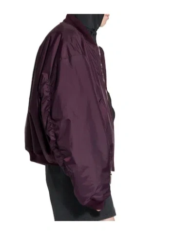 Balenciaga Bomber Jacket Large Fit In Dark Purple In Brown