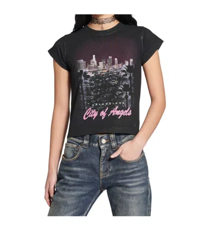 Balenciaga City Of Angels Shrunk T-shirt In Black