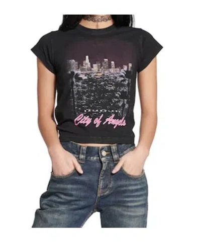Balenciaga City Of Angels Shrunk T-shirt In Black