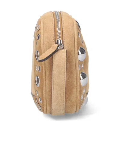 Valentino Studded Suede Shoulder Bag With Adjustable Strap