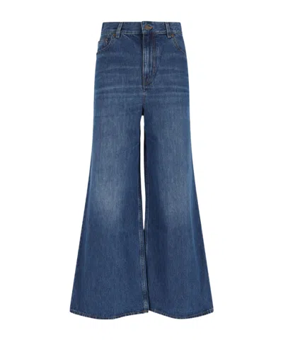 Chloé Chloe' Wide Leg Denim Jeans In Black