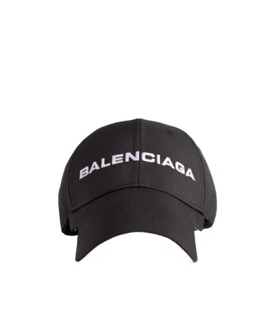 Balenciaga Embroidered Logo Baseball Cap In Black