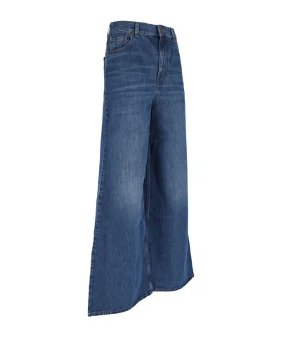 Chloé Chloe' Wide Leg Denim Jeans In Black