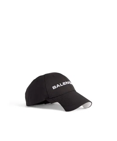 Balenciaga Embroidered Logo Baseball Cap In Black