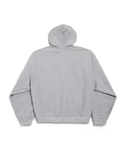 Balenciaga Men's Trompe L'œil Hoodie In Heather Grey In Gray
