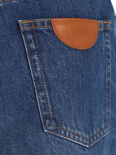 Chloé Chloe' Wide Leg Denim Jeans In Black