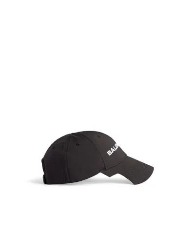 Balenciaga Embroidered Logo Baseball Cap In Black