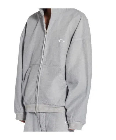 Balenciaga Men's Trompe L'œil Hoodie In Heather Grey In Gray