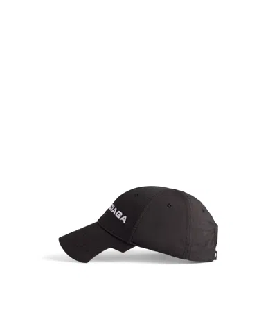 Balenciaga Embroidered Logo Baseball Cap In Black