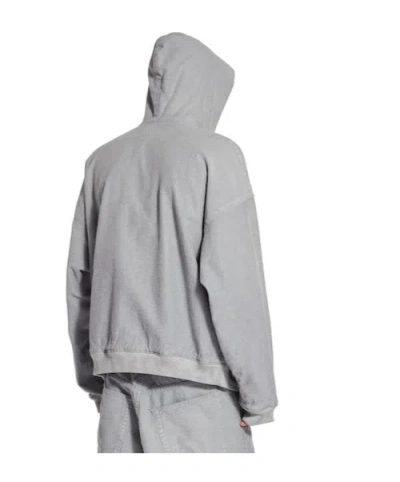 Balenciaga Men's Trompe L'œil Hoodie In Heather Grey In Gray