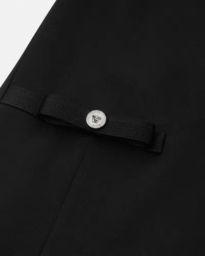 Versace Medusa Short Sleeve Shift Dress In Black