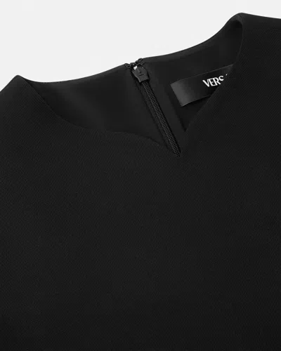 Versace Medusa Short Sleeve Shift Dress In Black