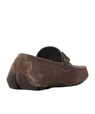 Ferragamo Gancini Loafers In Brown