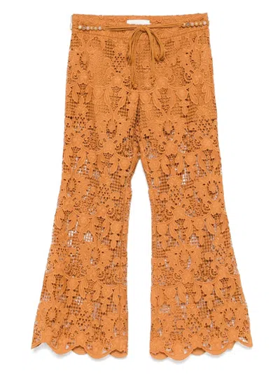Zimmermann Orange Lace Coco Pant