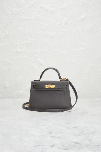 Pre-owned Hermes Veau Epsom Kelly 20 Sellier Handbag