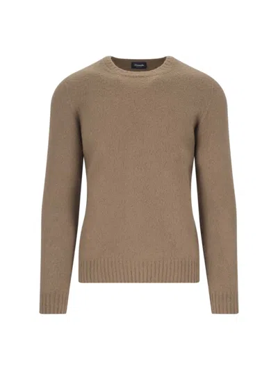 Drumohr Basic Sweater In Brown Wool Light Shade
